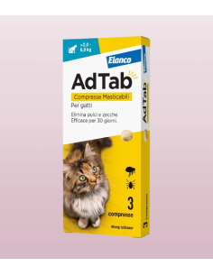 Adtab Compresse Masticabili Per Gatti 2-8 kg - Antiparassitario Per Gatti 2