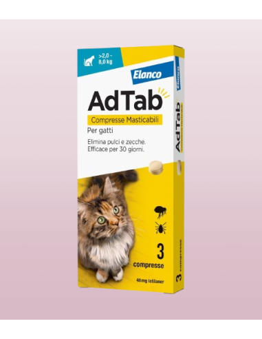 Adtab Compresse Masticabili Per Gatti 2-8 kg - Antiparassitario Per Gatti