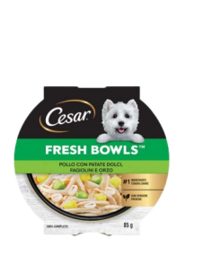 CESAR Fresh Bowls Pollo con Patate Dolci Fagiolini e orzo gr.85.Cibo Umido Per Cani . 2