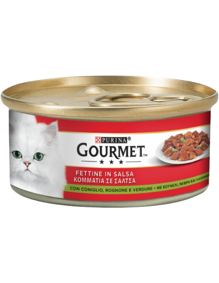 Gourmet Coniglio Rognone e Verdure gr 195. Cibo umido per gatti