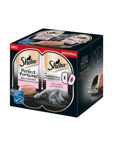 Sheba  perfect portions Salmone   3x (2 x 37,5 gr.). Cibo Umido per gatti