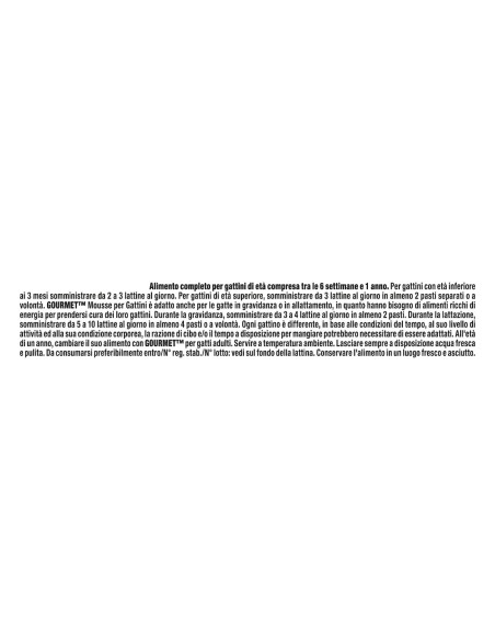 Gourmet Gold Gattini Mousse Vitello gr 85. Mangime Per Gattini