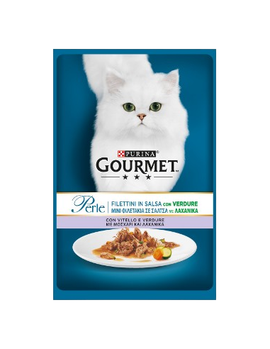 Gourmet perle Filetti  vitello e verdure 85 gr. Mangime Umido Per Gatti