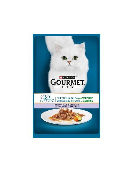 Gourmet perle Filetti  vitello e verdure 85 gr. Mangime Umido Per Gatti