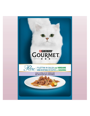 Gourmet perle Filetti  vitello e verdure 85 gr. Mangime Umido Per Gatti