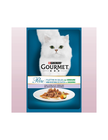 Gourmet perle Filetti  vitello e verdure 85 gr. Mangime Umido Per Gatti