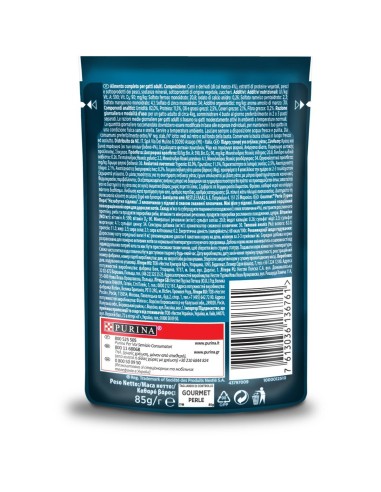 Gourmet Perle Trionfo Di Salsa Con Manzo gr 85. Mangime Umido Per Gatti.