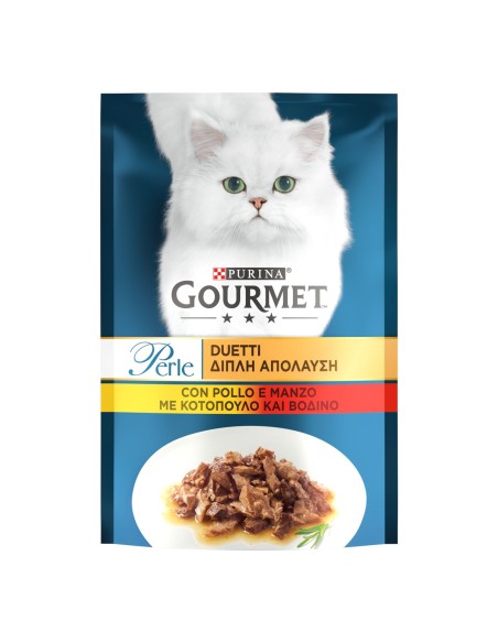 Gourmet Perle Duetti Pollo e Manzo gr 85. Mangime Per Gatti