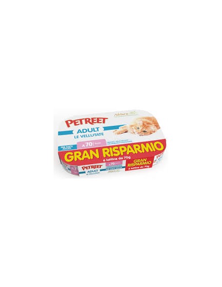 Petreet Natura Le Vellutate Tonno  Multipack 6 Promo. Cibo Umido Per Gatti.