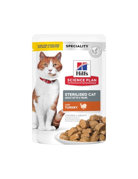 HILL'S FELINE busta STERILISED tacchino GR.85 . Cibo Umido Per Gatti