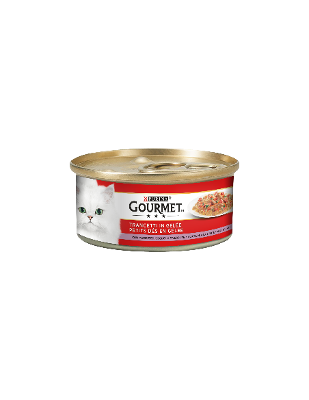Gourmet Trancetti in Gelee Sogliola Merluzzo gr 195. Cibo Umido Per gatti .