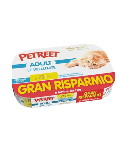 Petreet Natura Le Vellutate Pollo Multipack 6 pezzi. Cibo Umido Per Gatti.