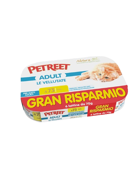 Petreet Natura Le Vellutate Pollo Multipack 6 pezzi. Cibo Umido Per Gatti.