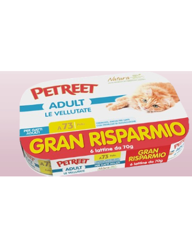 Petreet Natura Le Vellutate Pollo Multipack 6 pezzi. Cibo Umido Per Gatti.