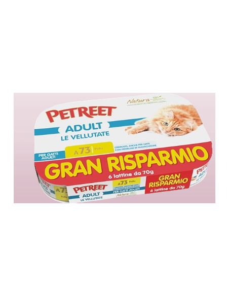 Petreet Natura Le Vellutate Pollo Multipack 6 pezzi. Cibo Umido Per Gatti.
