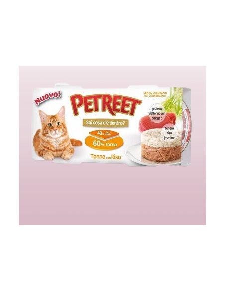 Petreet Tonno e Riso Gr.170 Cibo Umido per Gatti