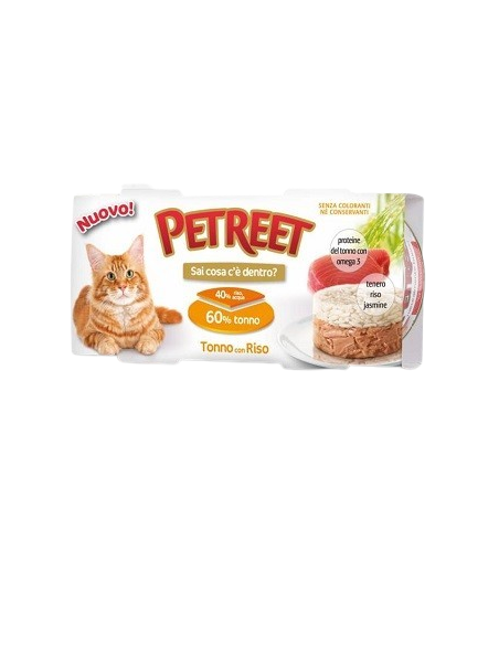 Petreet Tonno e Riso Gr.170 Cibo Umido per Gatti