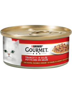 Gourmet Trancetti Geleè Anatra Tacchino e Verdure gr 195. Cibo Umido Per gatti