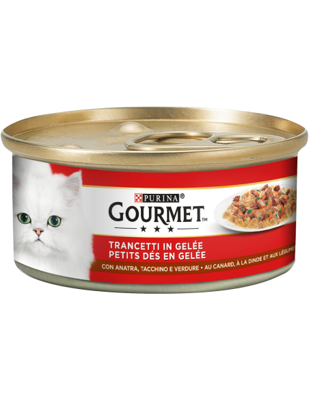 Gourmet Trancetti Geleè Anatra Tacchino e Verdure gr 195. Cibo Umido Per gatti