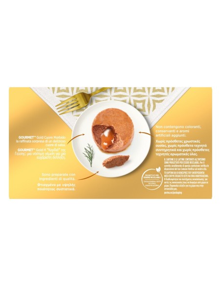 Gourmet Gold Cuore Morbido 4 x85 gr tonno e salmone . Alimento Per Gatti