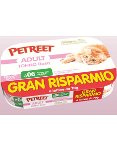 Petreet Natura Tonno Rosa con Fagiolini Gr.70 (5+1 ) Cibo Umido per Gatti 2