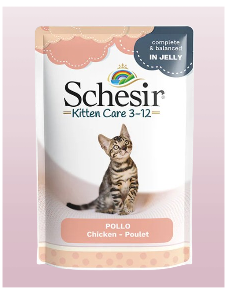 Schesir Cat Busta Kitten Filetti Di Pollo In Jelly Gr 85. Alimento Per Gatti