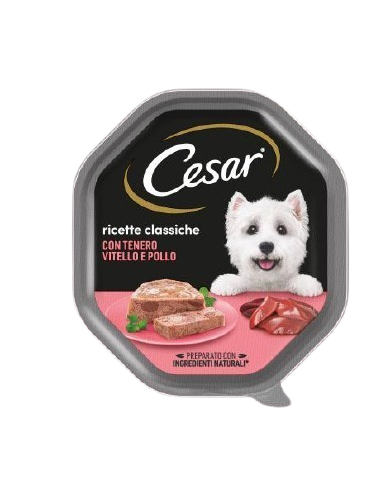 Cesar con Tenero Vitello e pollo gr 150 . Alimento  Per Cani
