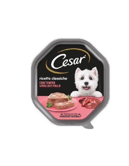 Cesar con Tenero Vitello e pollo gr 150 . Alimento  Per Cani