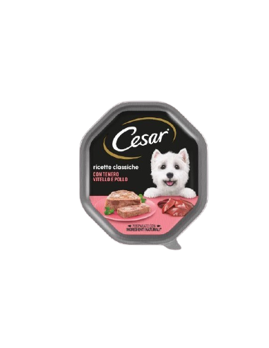 Cesar con Tenero Vitello e pollo gr 150 . Alimento  Per Cani