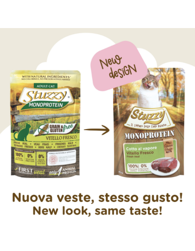 Stuzzy Cat Monoproteico Vitello Fresco gr 85. Mangime Per Gatti