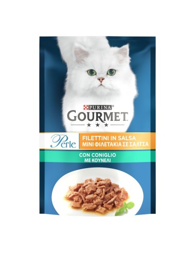 Gourmet Perle Filetti Con Coniglio gr 85. Cibo Umido per gatti