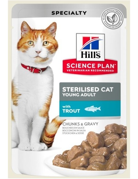 Hill's Feline busta  Sterilised Trota  GR.85 . Cibo Umido per gatti