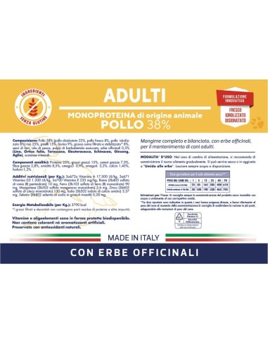 Vet Line Adulti Pollo kg.12,5.Crocchette per cani .