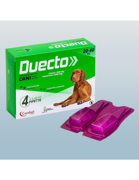 Duecto Spot On Per Cani 20-40 Kg . 4 Pipette . Antiparassitario per cani