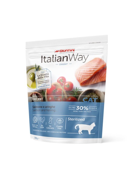 Italian Way gatto sterlizzato   Salmone e Aringhe gr.300. Cibo Secco per gatti