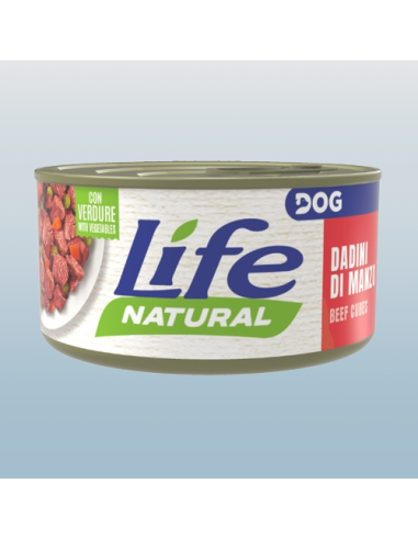 LIFE Naural Dog Dadini di manzo GR.90. Cibo Umido per cani .