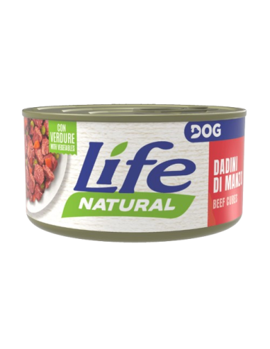 LIFE Naural Dog Dadini di manzo GR.90. Cibo Umido per cani .