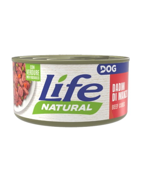LIFE Naural Dog Dadini di manzo GR.90. Cibo Umido per cani .