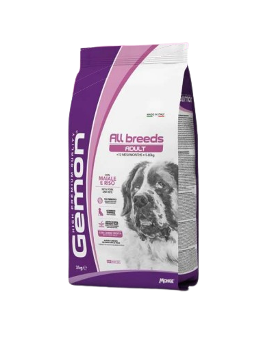 Gemon Medium Adult Maiale e Riso kg 3. Crocchette per cani
