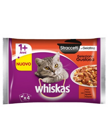 WHISKAS 4X 85 gr. BUSTE STRACCETTI SEL.GUSTOSA