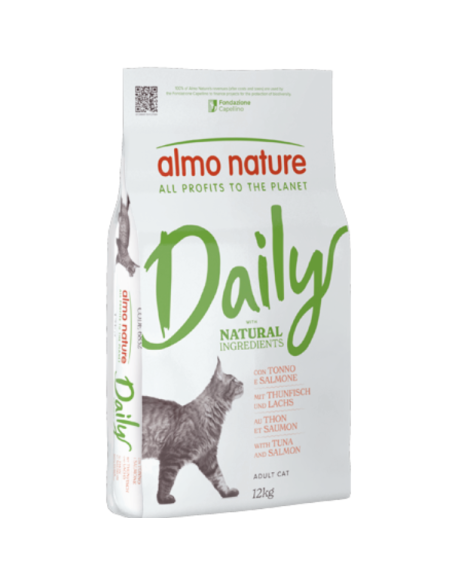 Almo Daily Gatto Tonno e Salmone kg 12. Cibo Secco Per Gatti