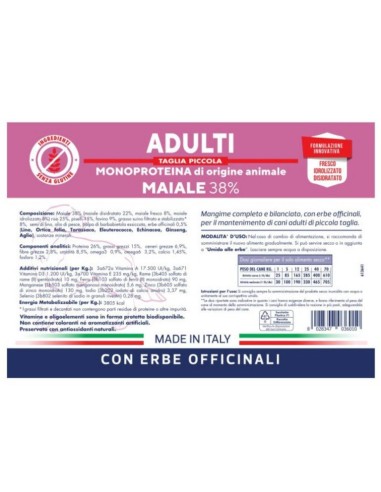 Vet Line Adulti Maiale Taglia Piccola kg.3.Crocchette per cani