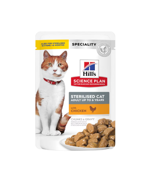 Hill's Busta Sterilizzato Pollo gr 85. Cibo Umido per gatti.