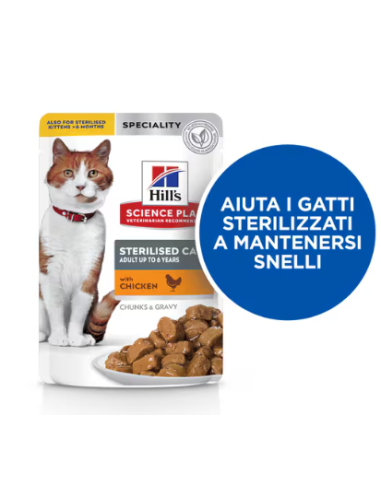 Hill's Busta Sterilizzato Pollo gr 85. Cibo Umido per gatti.