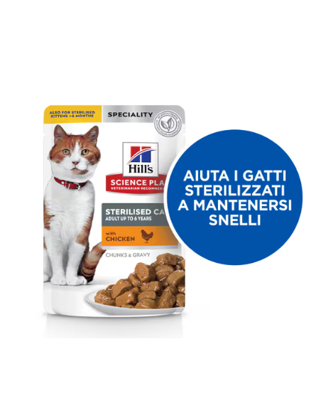 Hill's Busta Sterilizzato Pollo gr 85. Cibo Umido per gatti.