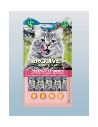 Arquivet Snack Liquido Gatto Al Tonno e Gamberi 5 pezzi. Snack per Gatti.