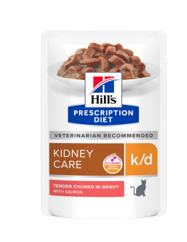 Hill's Feline k/d Salmone Buste gr 85. Diete. Cibo Umido Per Gatti