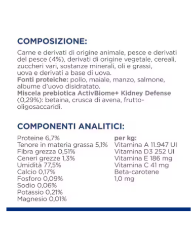 Hill's Feline k/d Salmone Buste gr 85. Diete. Cibo Umido Per Gatti