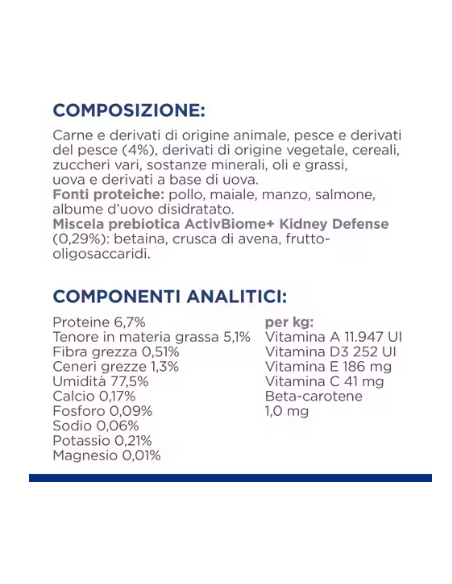 Hill's Feline k/d Salmone Buste gr 85. Diete. Cibo Umido Per Gatti