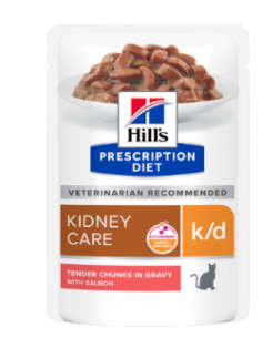 Hill's Feline k/d Salmone Buste gr 85. Diete. Cibo Umido Per Gatti